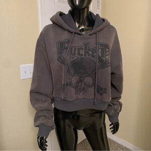 Dolls Kill Widow Charcoal Hoodie, Size Medium, NWOT